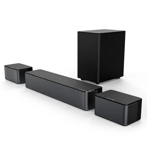Poseidon M3T 5.1 Channel Wireless Soundbar Audio System - 350W Peak Power, 2 Speakers, 19.6-foot Cables, Bassmax Tuning, Bluetooth Subwoofer, Smartphone-Controlled Remote, Cabinet, HDMI Cable - Ideal for Smart TVs, Gaming, Documentaries, Guitar Riffs