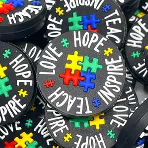 1pc Teach Love Inspire Hope Focal Beads | Autism Beading | Colorful Bead for Pens
