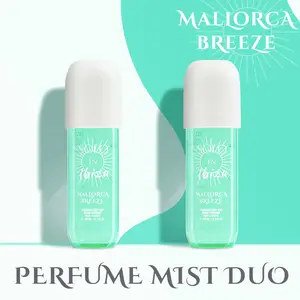 Solo En Ibiza Mallorca Breeze Body Mist 180ml 2 Pcs Coconut Cream Vanilla Sandalwood Praline Scent Long-Lasting Perfume-Level Fragrance for Everyday Use Lightweight Alcohol-Based Mist Cruelty-Free & Skin-Friendly