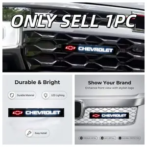 Plug-And-Play LED Grille Emblem Light with Stylish Logo for Chevrolet Models, Fits Tahoe/suburban/trailblazer, No Drilling Required, Easy Installation, Vehicle Exterior Decoration, Luminous Emblem