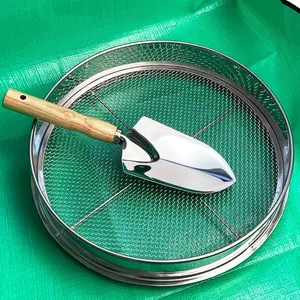 Soil Sifter for Gardening, 12 Inch Stainless Steel Soil Sifter with 4 Replaceable Fine Screens and Shovel, Sieve for Sand Rocks Dirt Compost