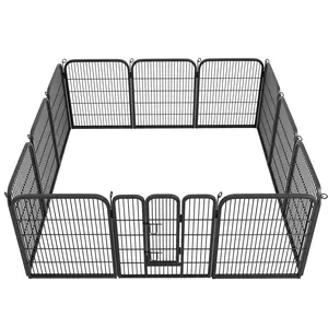 6/8/12/16 Panels Dog Playpen Exercise Pen Pet Dog Fence, Freestanding Playpen with Rust Resistance Metal Frame for Dog Pet Puppy Indoor Outdoor temporary camp rv