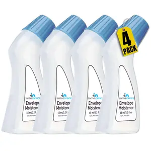 Envelope Moistener with Adhesive Squeeze Bottle 2 oz, 4 Pack