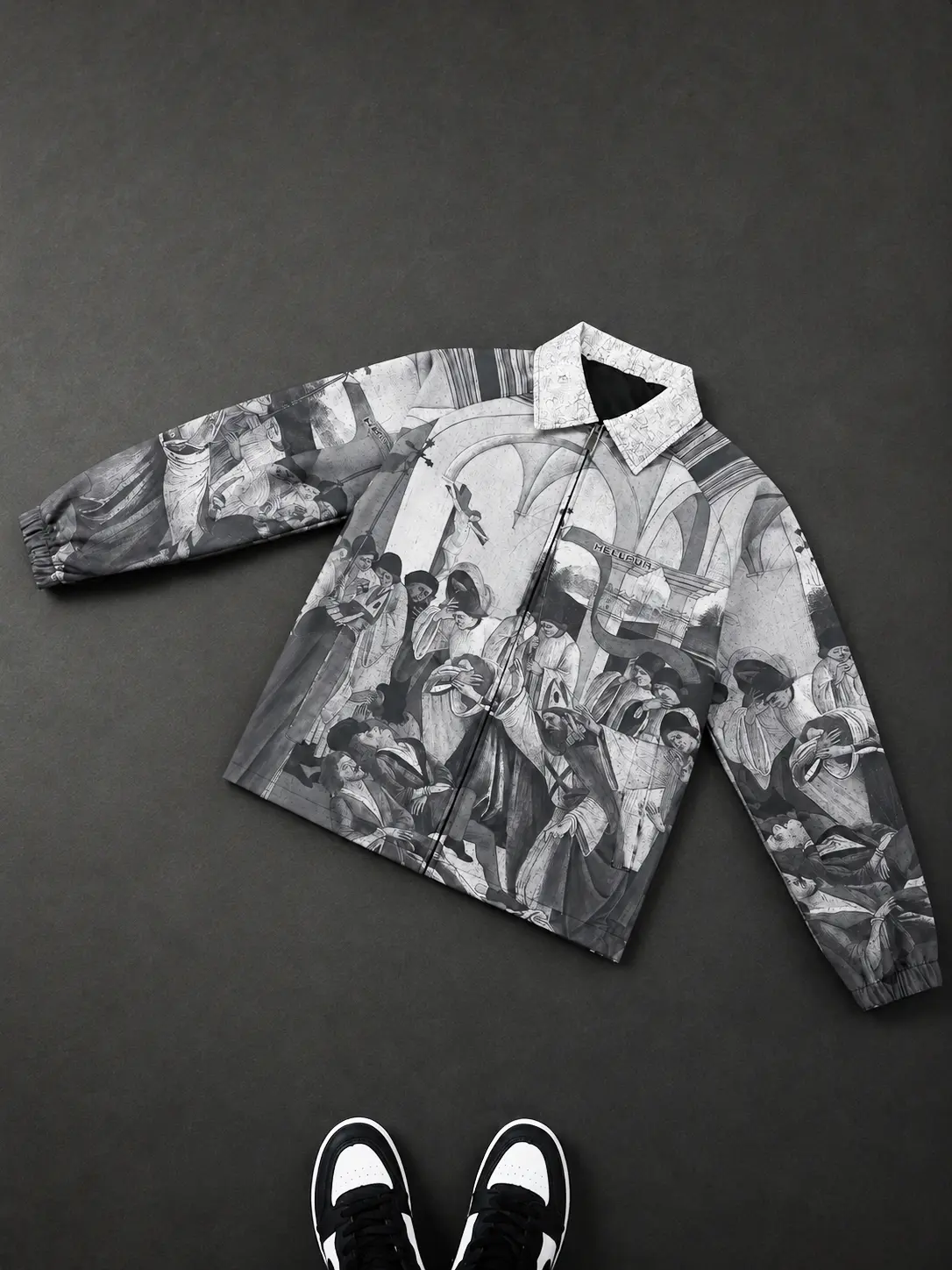 Casual Stand Collar Digital Print Jacket Mens Lightweight Full Zip Windbreaker Streetwear Graphic Outerwear Long Sleeve Coat Elastic Cuff Loose Fit Zip Up Track Jacket Unisex Daily Wear Spring Fall Fashion Jacket for Men Women Urban Trendy Top Retro Style