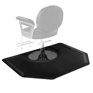 Salon Mat for Hair Stylists: Large 4 x 5 Feet Hexagon Chair Mat, 1/2-Inch Thick, Professional Grade Protective Floor Covering for Salons and Studios, Non-Slip Surface, Easy to Clean, Durable PVC Vinyl Floor Protector