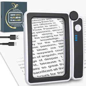 Magnifier LED Light-Rechargeable,LED Light Book Page Magnifier,5x Magnifying glass,for books,Read,Festivals,Christmas,Holiday,Birthday Gifts,For Dad,Mum,Wive,Husband,Boyfriend,Girlfriend,Teenager,Grandmother,Grandfather,Men,Women,Sisters,Brothers,Her,Him