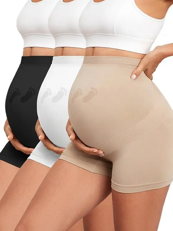 Maternity Shapewear Seamless Underwear Over Bump Pregnancy Shorts  High Waist Panties Under Dress Belly Support