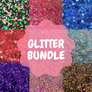 GLITTER BUNDLE - 5 GLITTER BAGS in Assorted Colors for Glittering and Decorative Use