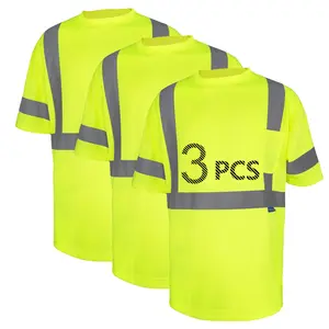 High Visibility Reflective Safety T Shirt Short Sleeve Breathable Fast Dry T Shirt