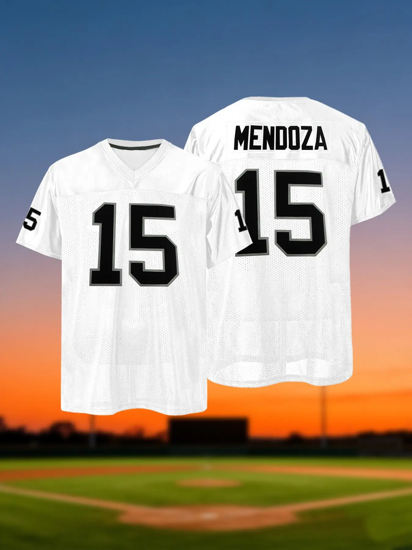 Las Vegas 15 Black Mesh Football Jersey, Breathable Stitched Sports Uniform for Men Women Streetwear, Sports Apparel
