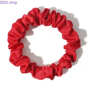 Best-Selling Solid-Color Elastic Hair Ties — Fabric Matte Satin Scrunchies: Simple & Stylish Headwear for Women