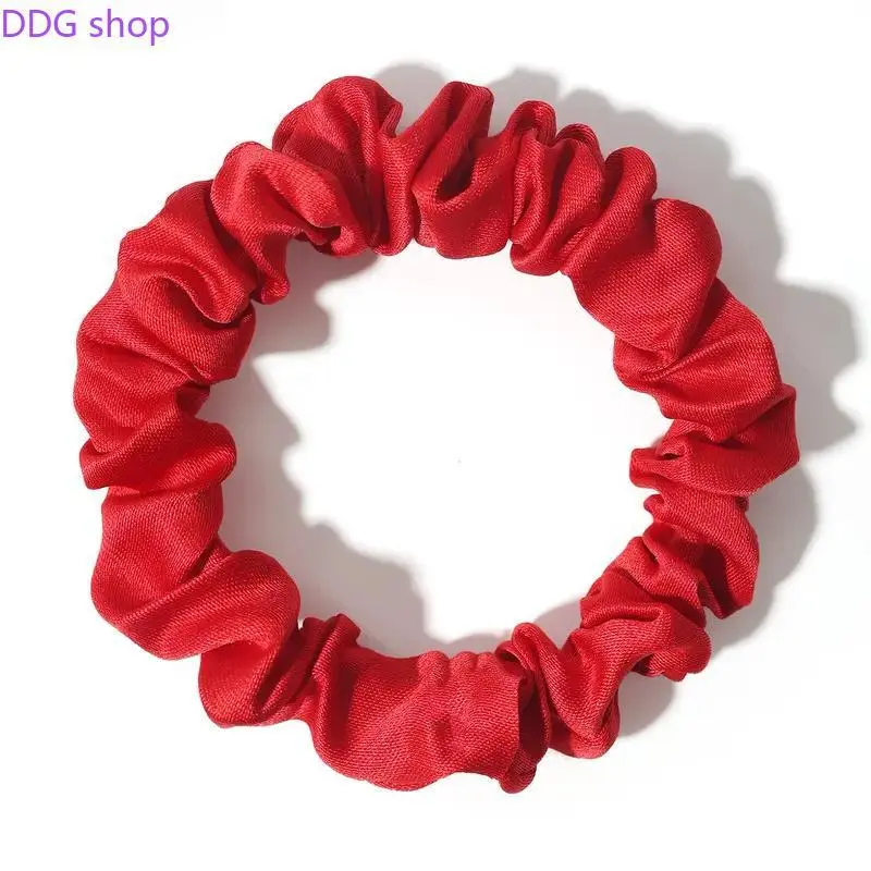 Best-Selling Solid-Color Elastic Hair Ties — Fabric Matte Satin Scrunchies: Simple & Stylish Headwear for Women