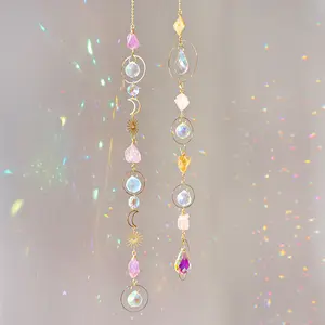 Raw Stone Indoor Pendant, Hangable Amethyst Decoration, Citrine Pendant, Sun Catcher, Crystal Wind Chime Hanging Decor Ornaments