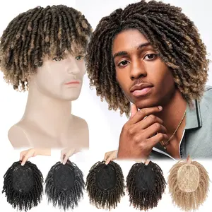Handmade Dreadlocks Hair Toupee with Clip in Dread Locks Braided Wig Afro Braided Wigs for Men