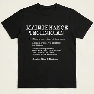 100% Cotton Maintenance Technician Repair Worker Handyman T-Shirt - Soft Breathable Casual Round Neck Tee with Handyman & Tools Graphic Print, Unisex for Men & Women, Machine Washable Workwear Gift