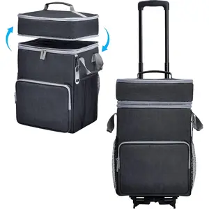 72-Can Large Rolling Cooler, Leakproof Insulated Soft Cooler Bag with Wheels and Handle Collapsible for Beach Camping Patio Travel Outdoor