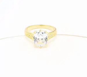 Diamonique Classics Cushion Cut Set Ring, Sterling