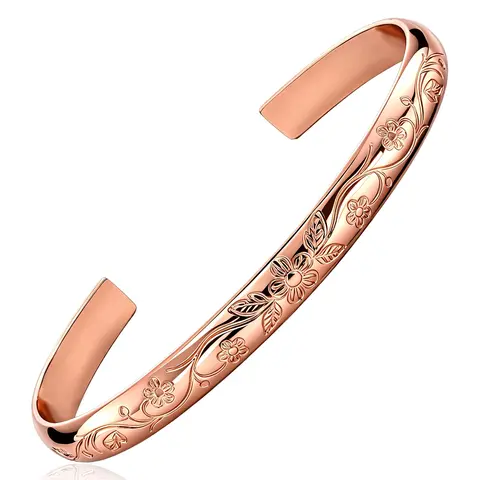 99.9%Pure Copper Bracelets for Women-Handcrafted Copper Cuff Bangle