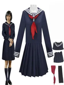 Game Hinako Shimizu Cosplay Costume Silent Women's School JK Uniform Navy Blue Sailor Suit Hallowen Carnival Party Uniform