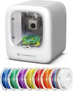 AOSEED X-MAKER JOY AI 3D Printer Bundle for Kids and Beginners, Fully Assembled, AI Design App, Auto Leveling, 8 PLA Filaments Included