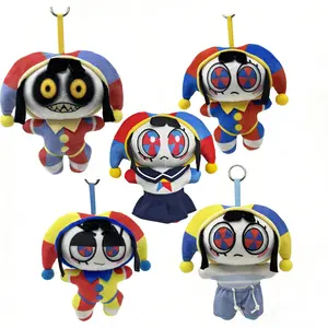 The Amazing Digital Circus Pomni Plush Pendant, Soft Mini Pomni Stuffed Toy Keychain, Kawaii Circus Clown Keyring for Backpack, Bag Decoration  #FFM
