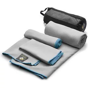 Quick Dry Towel - 3 Size Pack of Lightweight Microfiber Travel Towels w/Bag - Fast Drying Towel Set for Camping, Beach, Gym, Backpacking, Sports, Yoga & Swim Use