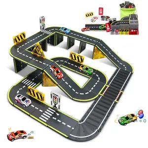 Magnetic Track Building Blocks Road Magnetic Tiles, Car Set, Magnetic Building Toys for Kids, Birthday Gift for Boys Girls