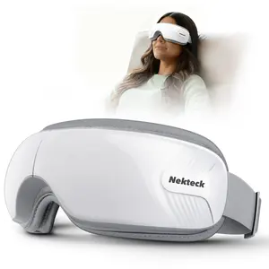 Nekteck Battery-Powered Eye Massager with Heat, Bluetooth Music, 5 Massage Modes, 15-Min Auto-Off, USB Cable, Self-Care Comfort Eye Mask for Relaxation, Ideal Gift for Adults