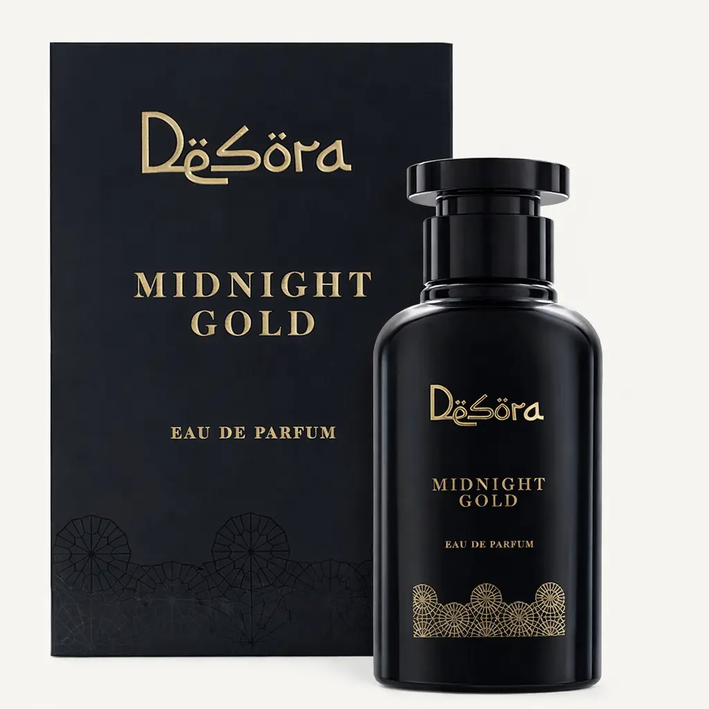 DESORA Unisex EDP Perfume Fragrance, 100ML Midnight Gold Scent, Intense Amber-Base Long-Lasting Fragrance