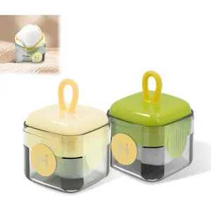 2Pcs Reusable Lint Roller,Portable Mini Travel Lint Roller,Washable Sticky Roller,Mini Pet Hair Removal Tool,Easy Removing Hair on Clothes Sofa Bed Carseat (Green+Yellow)
