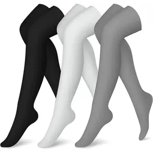 Unisex Over-the-Knee Compression Socks �C Black White Grey Sport Long Tube for Running & Outdoor men Compression Knee-High Socks Pattern Striped Thigh Party stocking