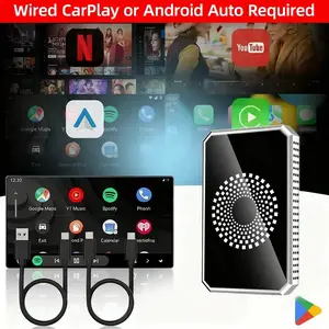 3-In-1 Magic Video Box for Streaming Youtube/tiktok, Wireless Carplay Adapter Dongle with USB Drive, Compatible with Oem Cars, Car Video Players