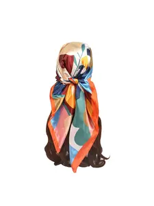 Women's Elegant All Over Floral Print Square Scarf, Fashionable Colorful Bandana For Daily Wear, Pride 2025, LGBTQ, Versatile Scarf For Women, Casual Soft Scarf