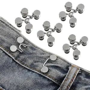 Jeans Button Tightener Set, 2/4 Sets Handmade Metal Button Jeans Button Pins, Easy To Install Waist Tightener Button for Indoor & Outdoor