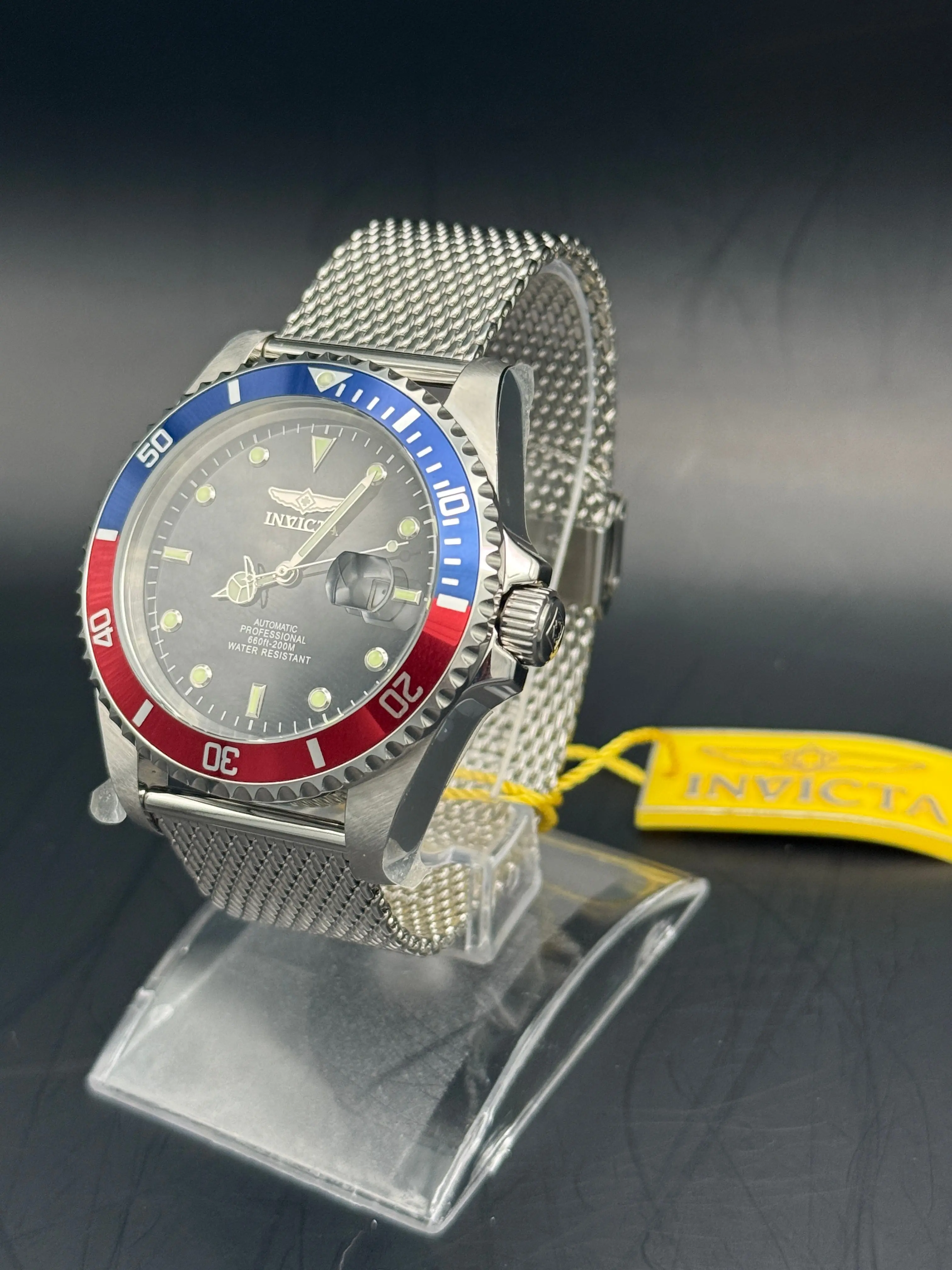 Invicta Grand Diver Automatic 47965 | Pepsi Bezel | Milanese Mesh Bracelet