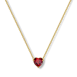 Dainty Birthstone Heart Necklace
