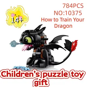 10375 Cute Dragon Pet Building Blocks Model, 784 Pieces Home Decor Toy, Suitable for Kids and Adults, Christmas Birthday Gift, Building Block Set