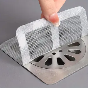 Disposable Shower Drain Hair Catcher, 50pcs/set Disposable Drain Strainer Cover for Shower, Floor Sink Filter Mesh Sticker, Bathroom Accessories