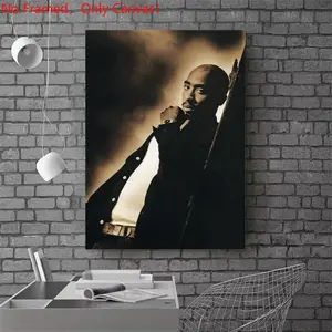 1 piece/set frameless canvas painting print poster, Popular hip-hop culture Characters realism art，Tupac Shakur Rapper Music，a perfect gift for Rap Music loves, ideal gift for bedroom, living room, dorm hallway, kitchen, mural, wall decoration, room decor