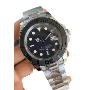 Men's automatic mechanical watch, black Submariner, men's stainless steel strap, casual waterproof wristwatch, simple calendar