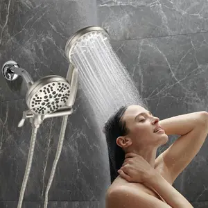 Garvee High Pressure 3-Way Rain Shower System, 5" Handheld Shower Head, 5 Spray Functions, 6FT Shower Hose Adjustable Shower Head Holder