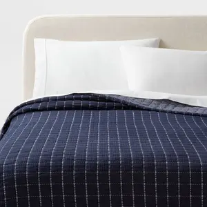 Yarn Dye Crinkle Grid Quilt - Threshold