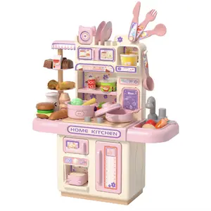 Mini Kids Kitchen Playset, Toddler Play Kitchen Set Toys with Sound & Light, Cooking Stove, Play Sink, Play Food Kitchen Accessories, Pretend Kitchen Toy for Kids Toddlers Girls Ages 3-5