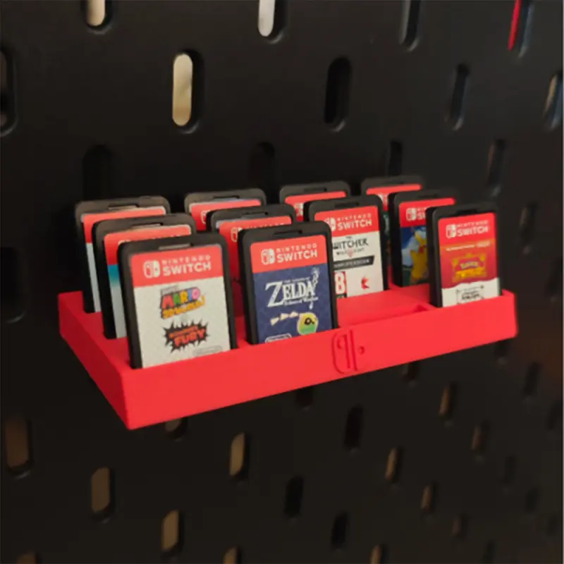 1pc For Nintendo Switch Game Cartridge Organizer for SKADIS Pegboard, Wall Mount Storage for Switch 1/2, Stores 12 Games, 3 Rows, Quick & Easy Retrieval, Displaying