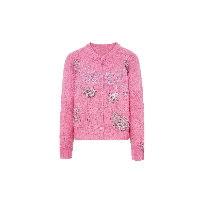 TCH - Pink, Shirt, Bear, Rhinestone, Women