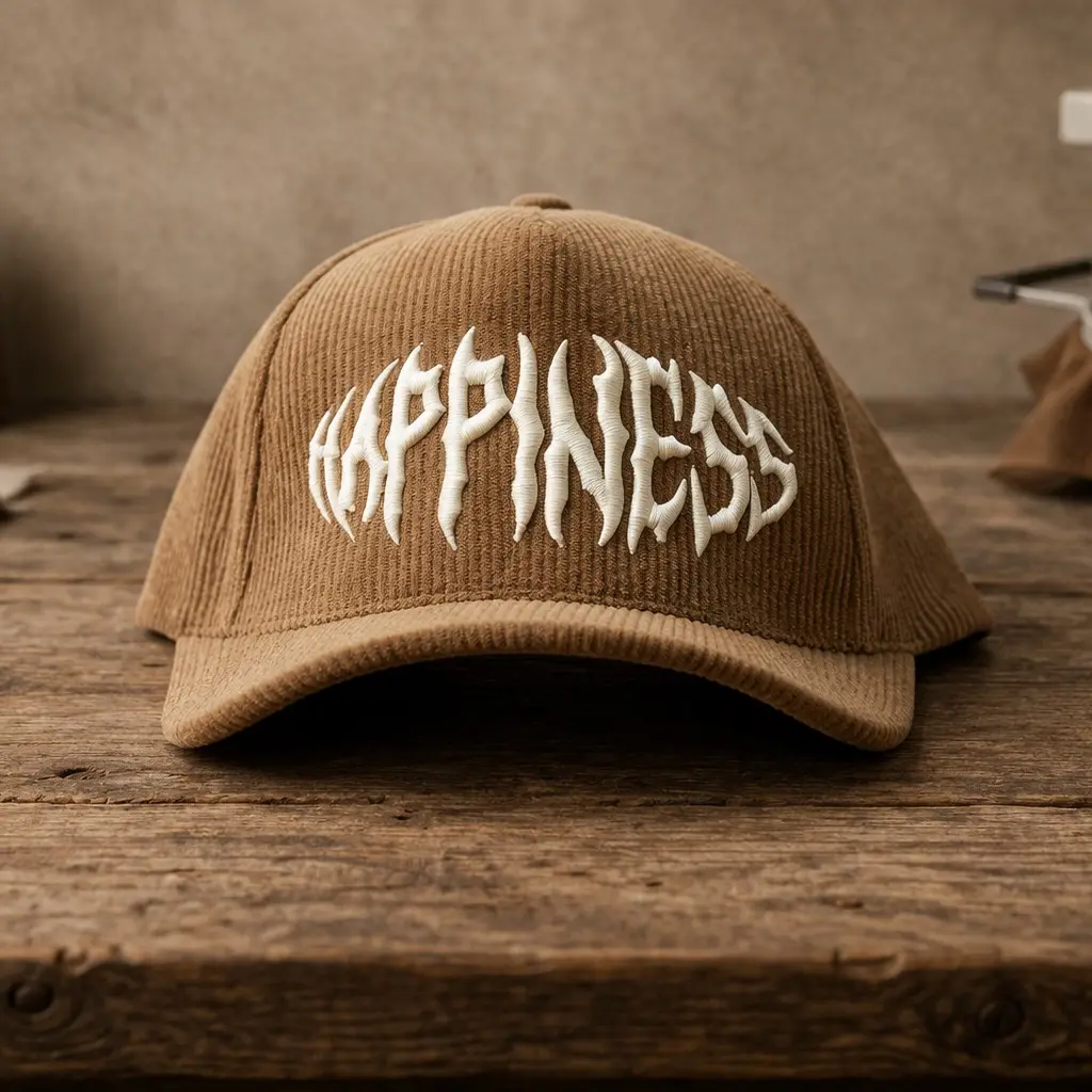 "Happiness" Corduroy Hat