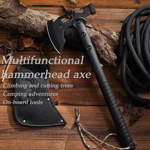 Outdoor Lightweight Hammer Axe, Multi-Functional High Carbon Steel Axe, Nylon Glass Fiber Handle, Wood Splitting Hand Axe, Camping Axe, Fire Axe