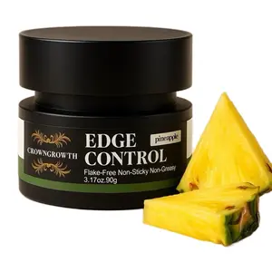 CrownGrowth Edge Control Max Hold Pineapple Scent - Flake-free Non-sticky Non-greasy Hair Styling Product 3.17oz