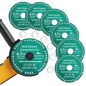 6 Pack 4-1/2" Indestructible Disc for Grinder Set, Diamond Multi-Purpose Saw Blades with 7/8" Arbor, Cut Off Wheels Tool for Smooth Cutting Ceramic Tile Glass Metal Wood PVC Pipe