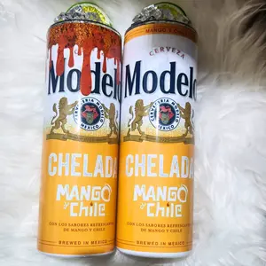 Modelo 20 oz Chelada Tumblers Bottle Drinkware Lid Stainless Steel Portable Tumbler Cup with Plastic Straw Lightweight for Hot & Cold Beverages